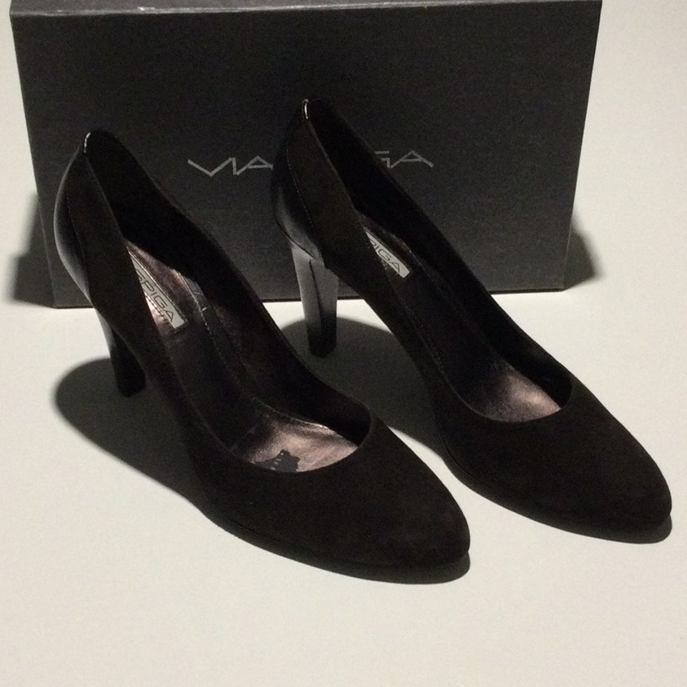 Via Spiga Black Suede Heels